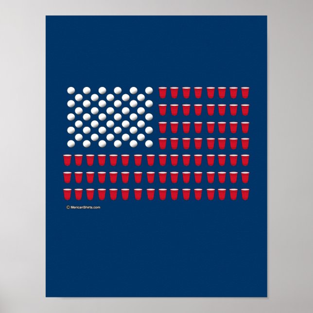 Beer Pong Flag Poster (Front)