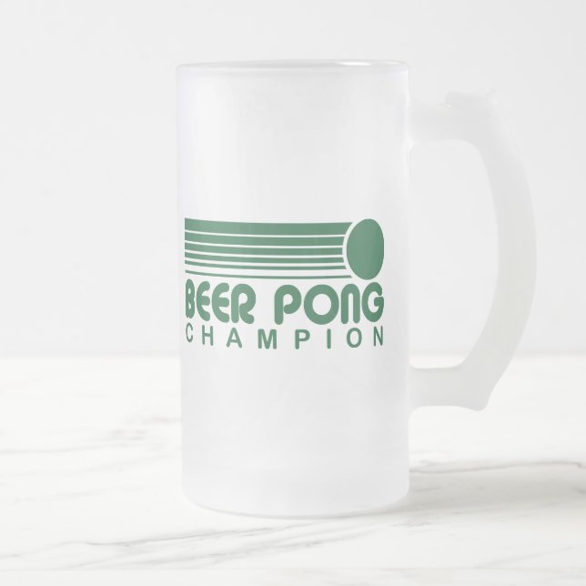 Beer Pong Frosted Glass Beer Mug (Right)