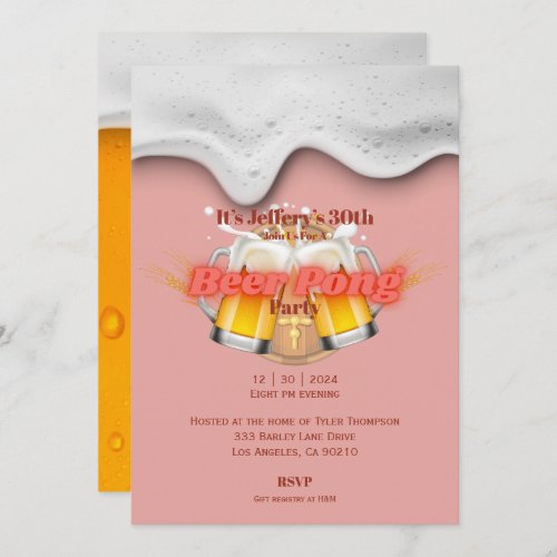 Beer pong party Invitation