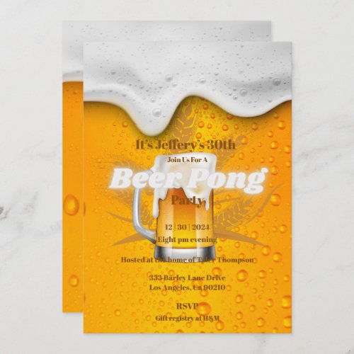 Beer pong party Invitation