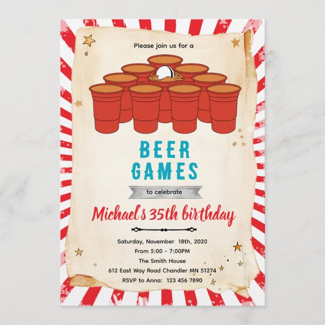 Beer pong party Invitation (Front)