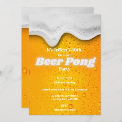 Beer pong party Invitation