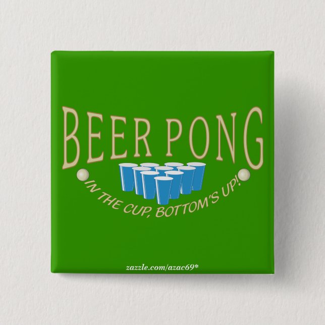 Beer Pong Pinback Button (Front)