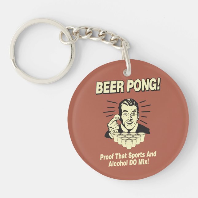 Beer Pong: Proof Alcohol & Sports Mix Keychain (Front)