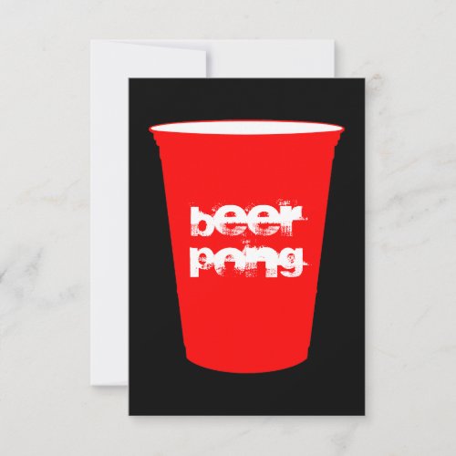 beer pong : red party cup personalized invitation
