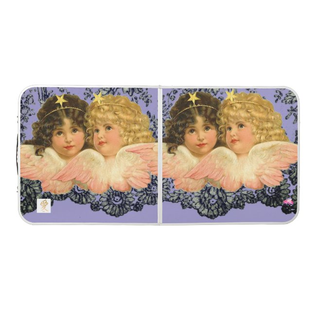 BEER PONG TABLE VINTAGE ANGELS AND LACE (Top)