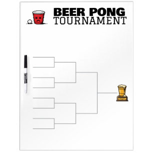 Beer Pong Tournament Brackets 8 teams editable Dry Erase Board