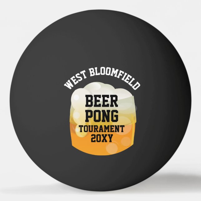Beer Pong Tournament Custom Ping Pong Ball (Front)