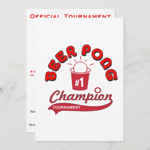 Beer Pong Tournament Party Invitation