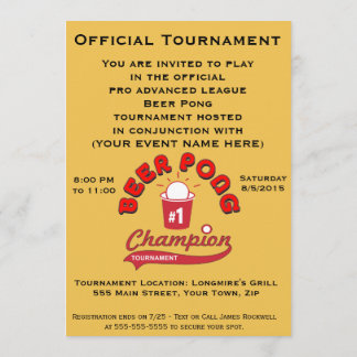 Beer Pong Tournament (Party) Invitation