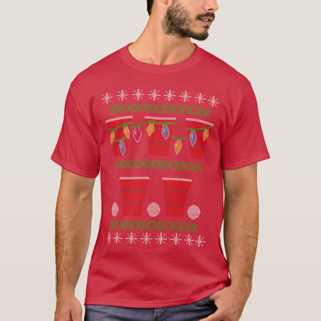 Beer Pong Ugly Christmas Sweater vintage (Front)