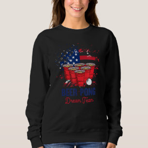 Beer Pong Usa Flag Team Patriotic Drinking Game Sweatshirt