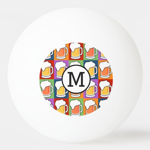 BEER Pop Art custom monogram ping pong balls