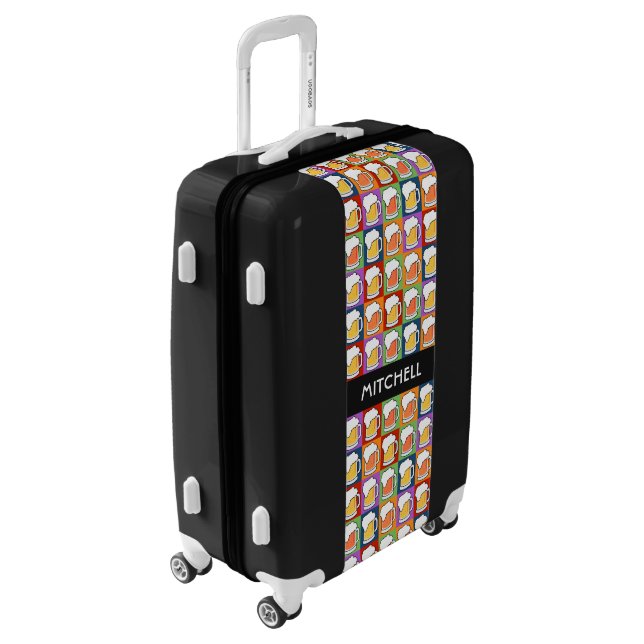 BEER Pop Art custom name luggage (Rotated Left)