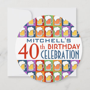 Beer Pop Art custom party invitations