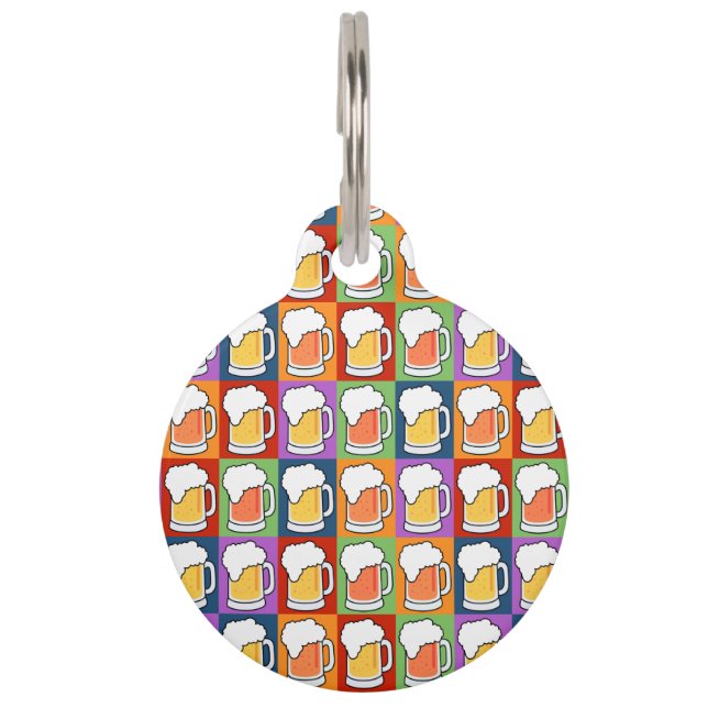BEER Pop Art custom pet tags (Front)