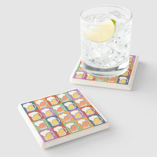 BEER Pop Art marble stone coasters