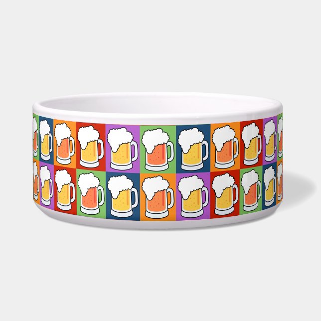 BEER Pop Art pet bowls (Front)