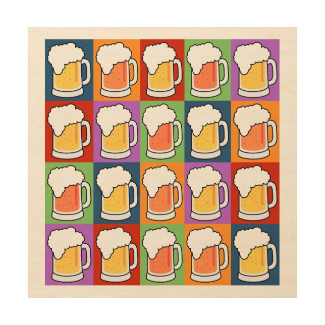 BEER Pop Art wood canvas (Front)