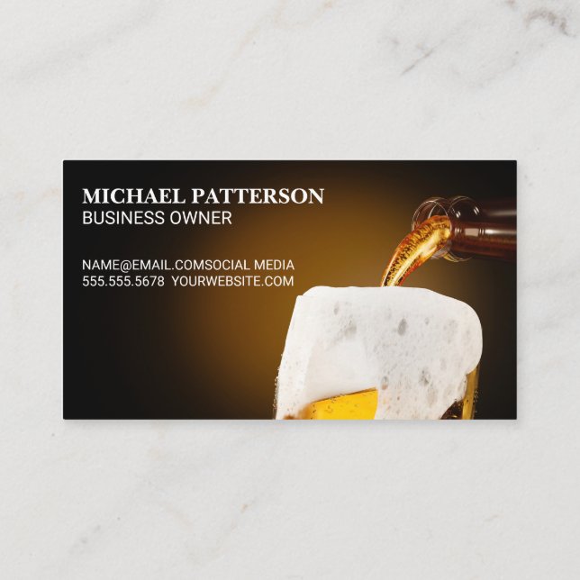 Beer Pour into Mug Business Card (Back)