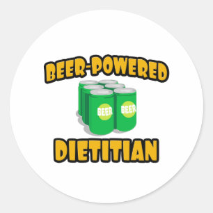 Beer-Powered Dietitian Classic Round Sticker