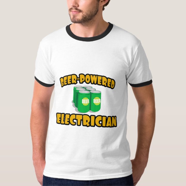 Beer-Powered Electrician T-Shirt (Front)