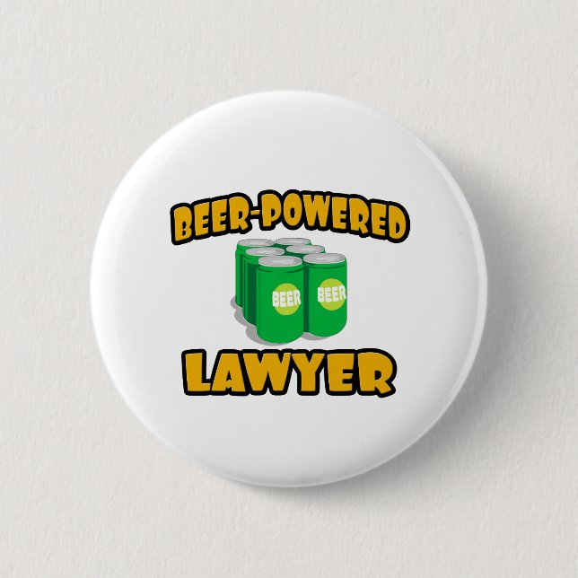 Beer-Powered Lawyer Button (Front)