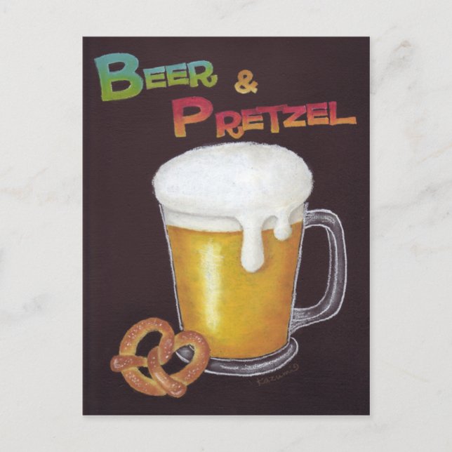 Beer & Pretzel Postcard (Front)
