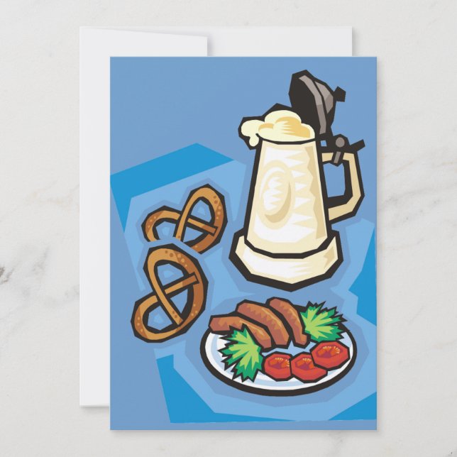 Beer, Pretzels and Sausage Party Invitation (Front)