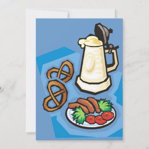 Beer, Pretzels and Sausage Party Invitation