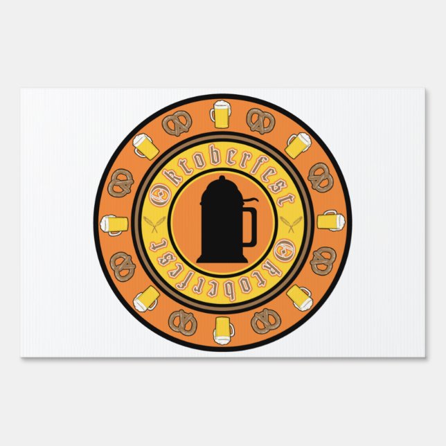 Beer, Pretzels, Stein Oktoberfest Sign (Back)