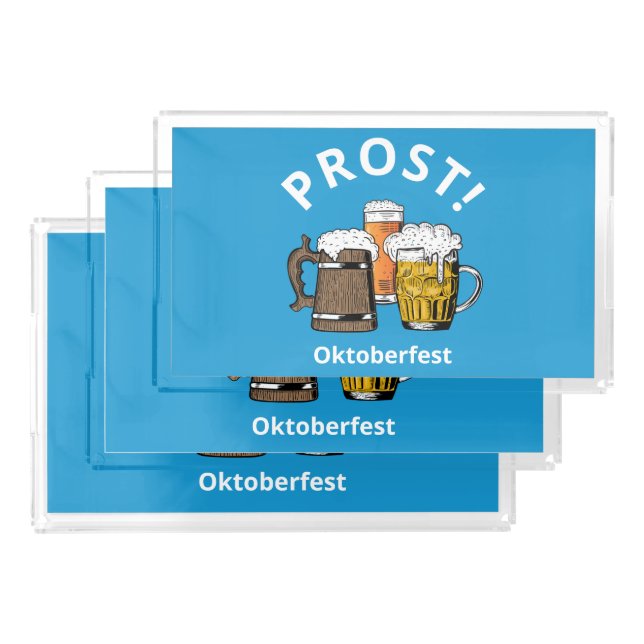 Beer Prost OKTOBERFEST Acrylic Tray (Set)