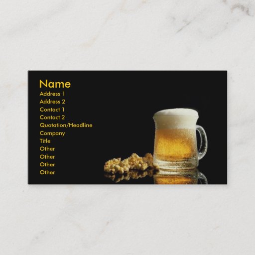 Customizable Beer Business Card
