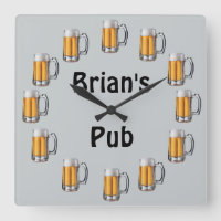 Beer Pub Wall Clock to Personalize