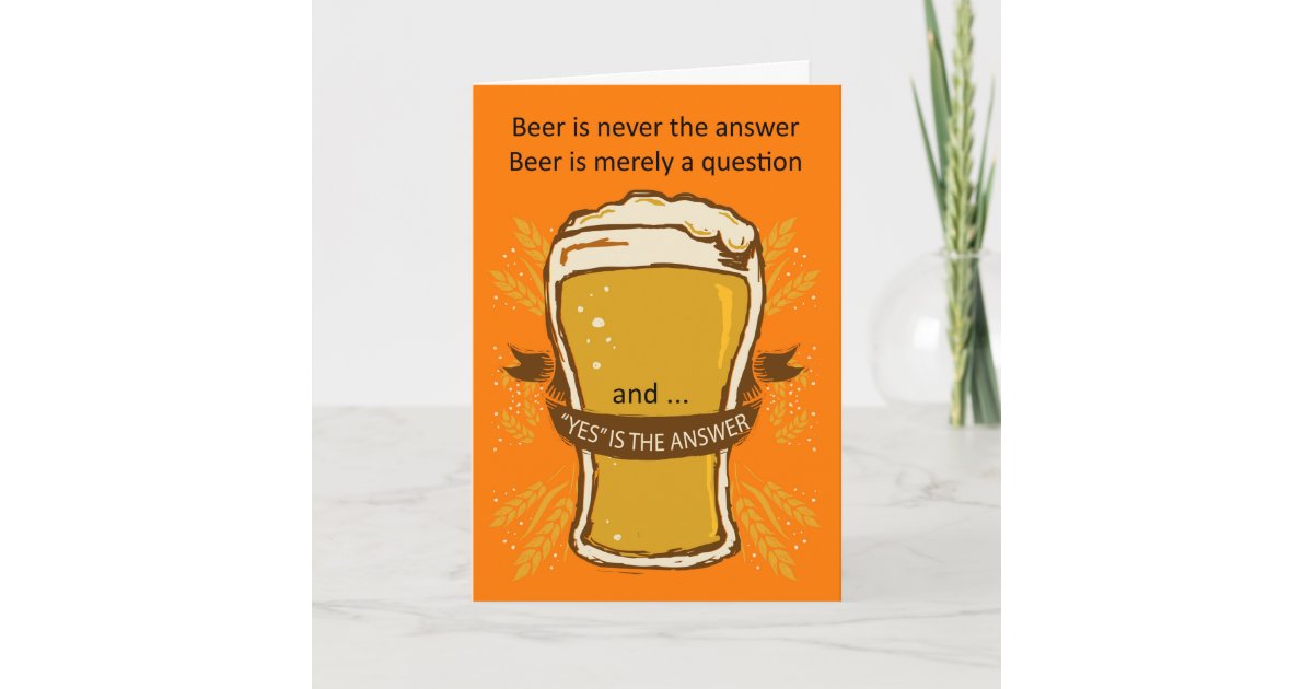 Happy Birthday Pint Lager Beer Adult Blank Greeting Card With Envelope