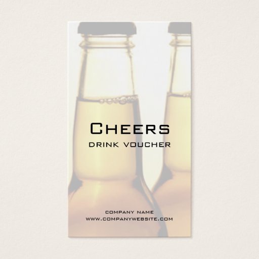 Customizable Beer Restaurant or Brewery Drink Voucher Cards Business Card Template