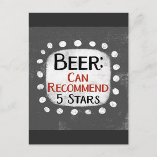 Beer Review 5 Stars Postcard