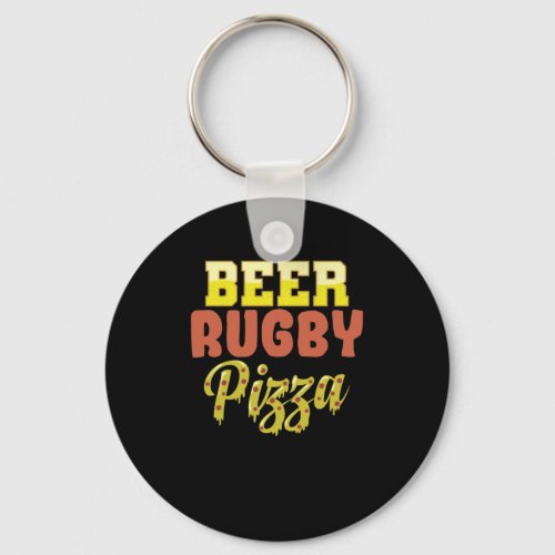 Beer Rugby Pizza Football Sport Spieler Keychain