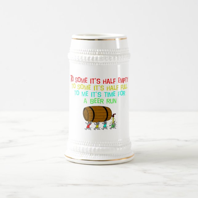 Beer Run Humor Beer Stein (Center)