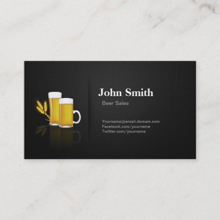 Beer Sales - Professional Premium Black Mesh Business Card