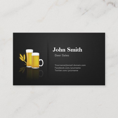 Beer Sales - Professional Premium Black Mesh Business Card