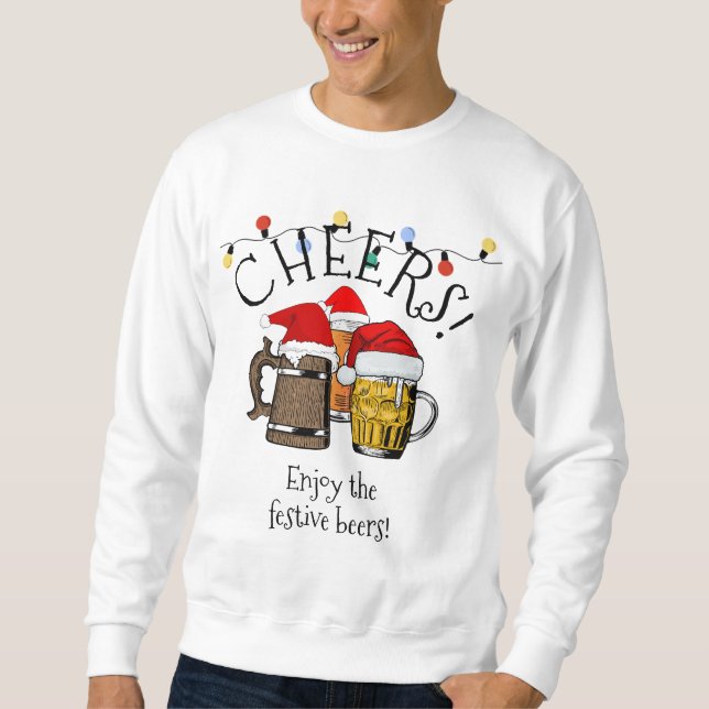 Beer Santa Claus Christmas Unisex Sweatshirt (Front)