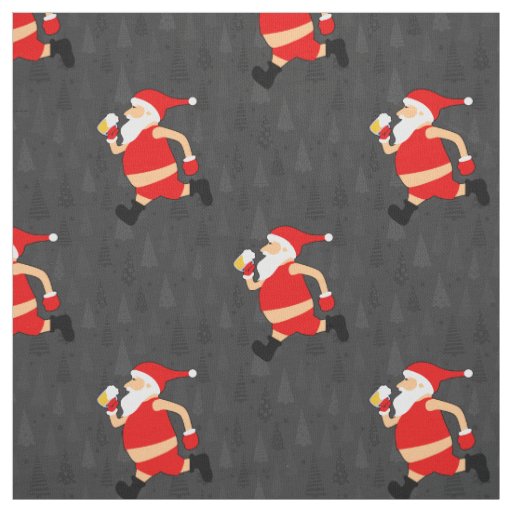 beer santa claus xmas fabric