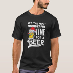 Beer Santa Lights Christmas Pajama Drinking Lover T-Shirt