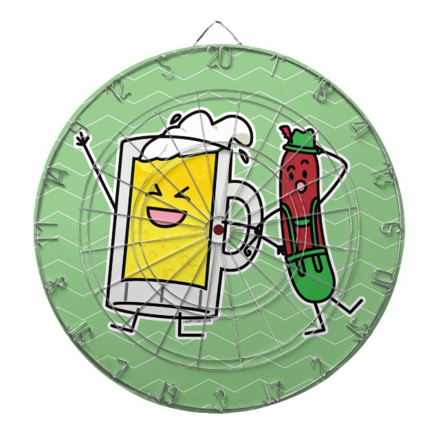 Beer sausage Octoberfest Oktoberfest lederhosen Dart Board (Front)
