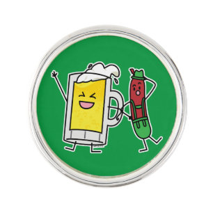 Beer sausage Octoberfest Oktoberfest lederhosen dr Lapel Pin