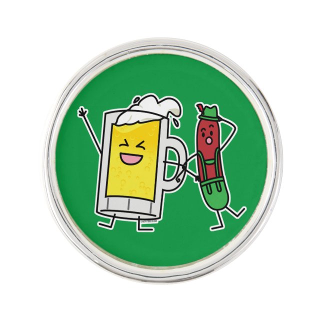 Beer sausage Octoberfest Oktoberfest lederhosen dr Lapel Pin (Front)
