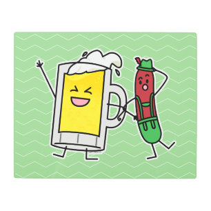 Beer sausage Octoberfest Oktoberfest lederhosen dr Metal Print
