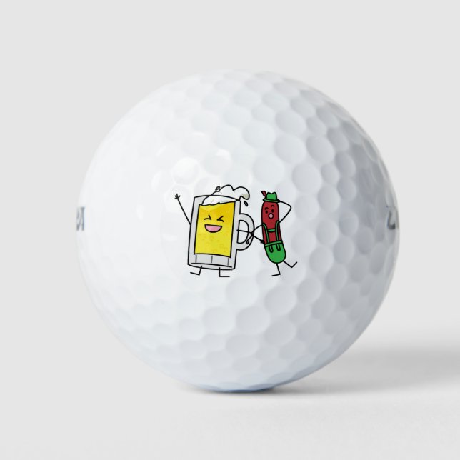 Beer sausage Octoberfest Oktoberfest lederhosen Golf Balls (Front)