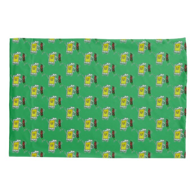Beer sausage Octoberfest Oktoberfest lederhosen Pillow Case (Back)